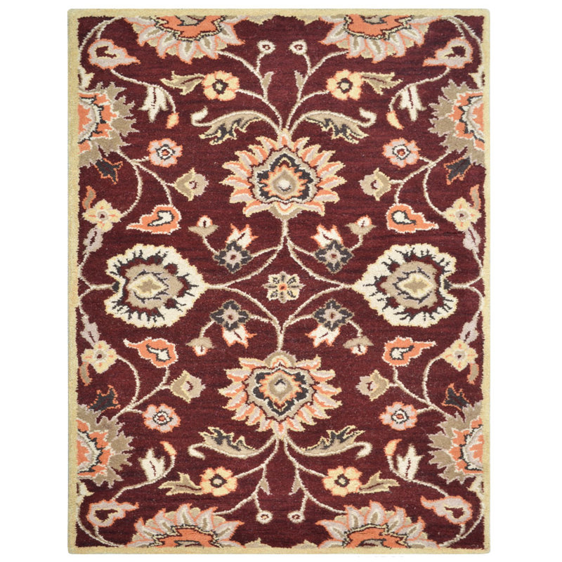 Tapis écologiques en laine touffetée à la main Messina - Rectangle, couleur marron, design oriental, tapis épais antidérapants faits à la main pour salon, chambre à coucher