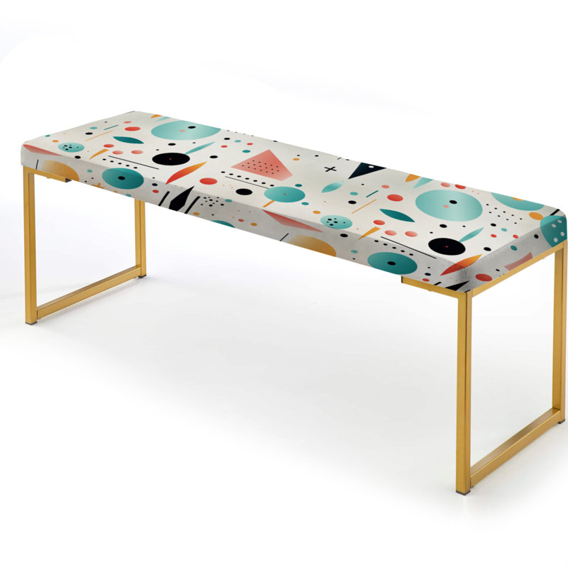 Banc rembourré géométrique doré, Sérénade de collage à géométrie douce