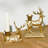 2 Piece Decorative Gold Resin Sitting And Standing Deer Tabletop Taper Candleholder Candlestick Set