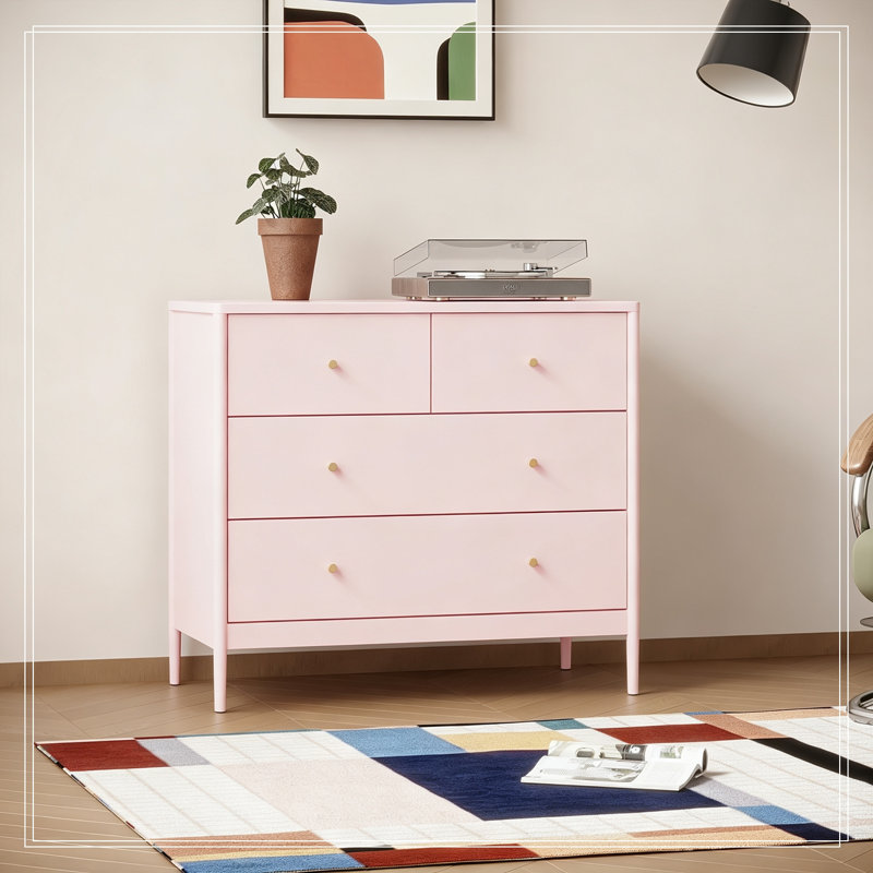 Commodes décoratives avec 4 tiroirs et pieds robustes