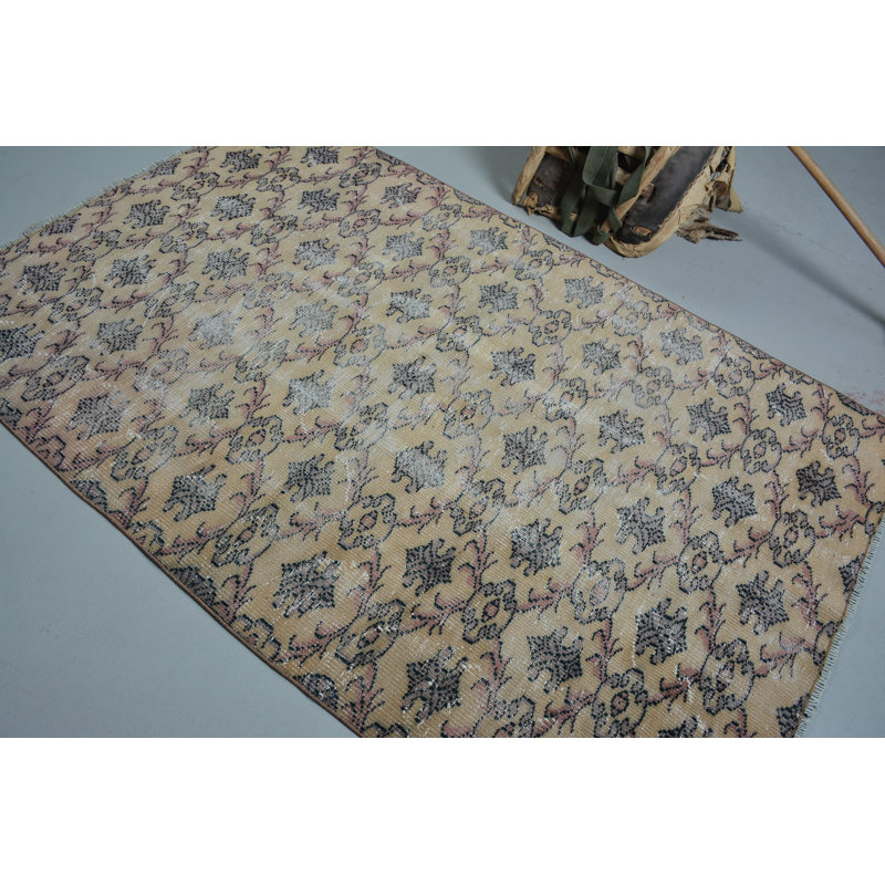 Tapis 4,7 x 7,2 pi, tapis turc, tapis moderne, tapis rétro, tapis gris de luxe