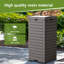 Poubelle en résine noire et brun clair avec couvercle - capacité de 31 gallons, conception résistante aux intempéries pour patio, jardin ou terrasse-112250411