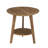 Solid Wood Round Side Table, 2-Tier End Table With Storage Shelf