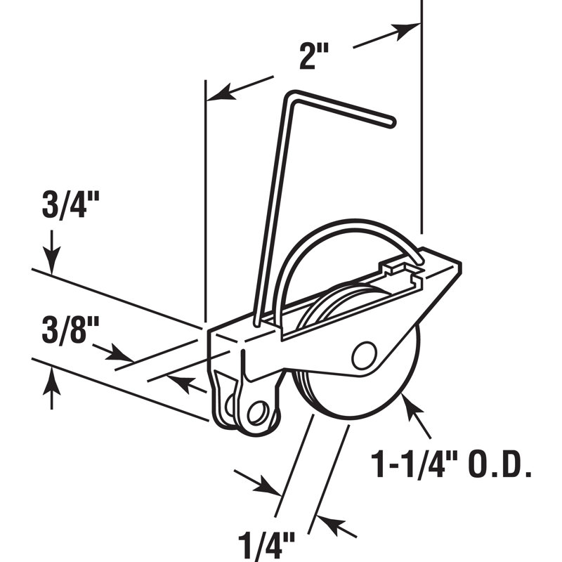 Ressort de tension de porte de moustiquaire de 1-1 / 4 po avec rouleaux en plastique concave (paquet de 2), Jaune