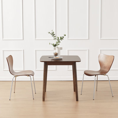 Kazmirci 2 - Person Solid Wood Top Modern Four Leg Dining Table Set