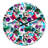 Red Blue and Green Elements - Patterned Wall Clock-454396622