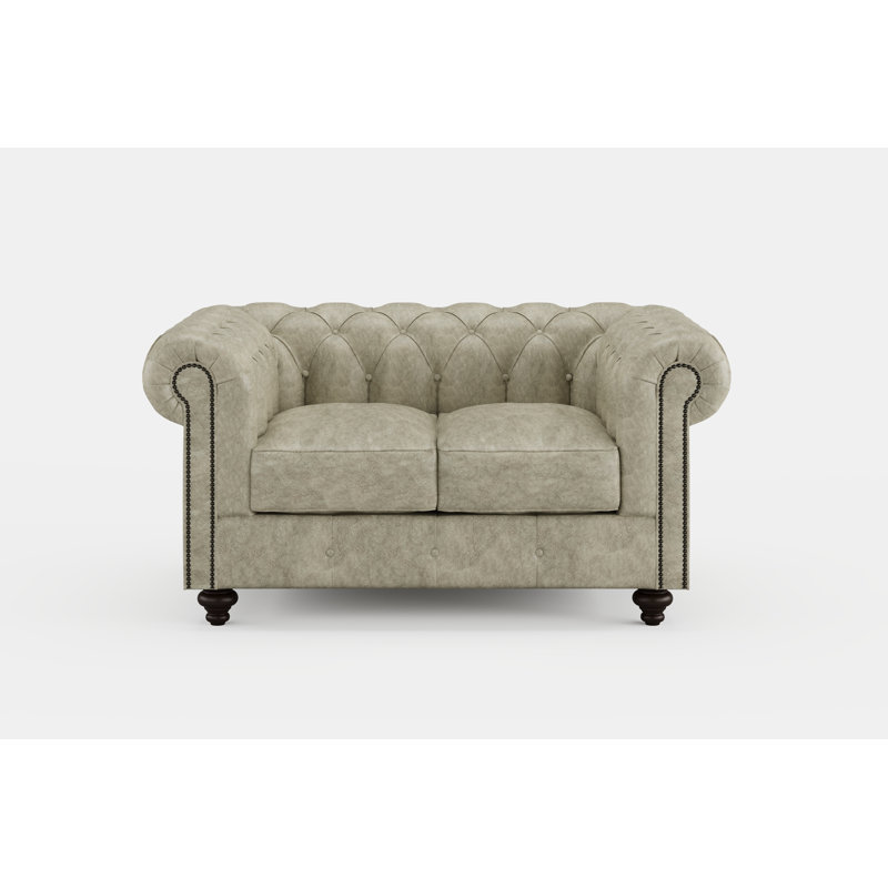 Chesterfield Sofa 2 Seater Textured Luxe Velvet, Caramel