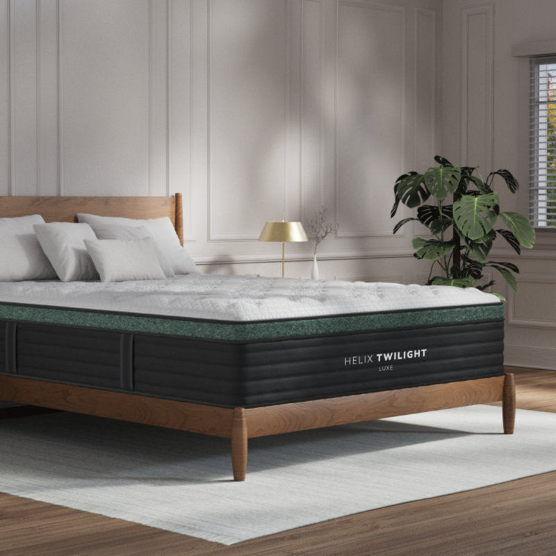 Matelas hybride ferme de 13 po Helix Twilight Luxe avec plateau rafraîchissant GlacioTex, Simple extra long