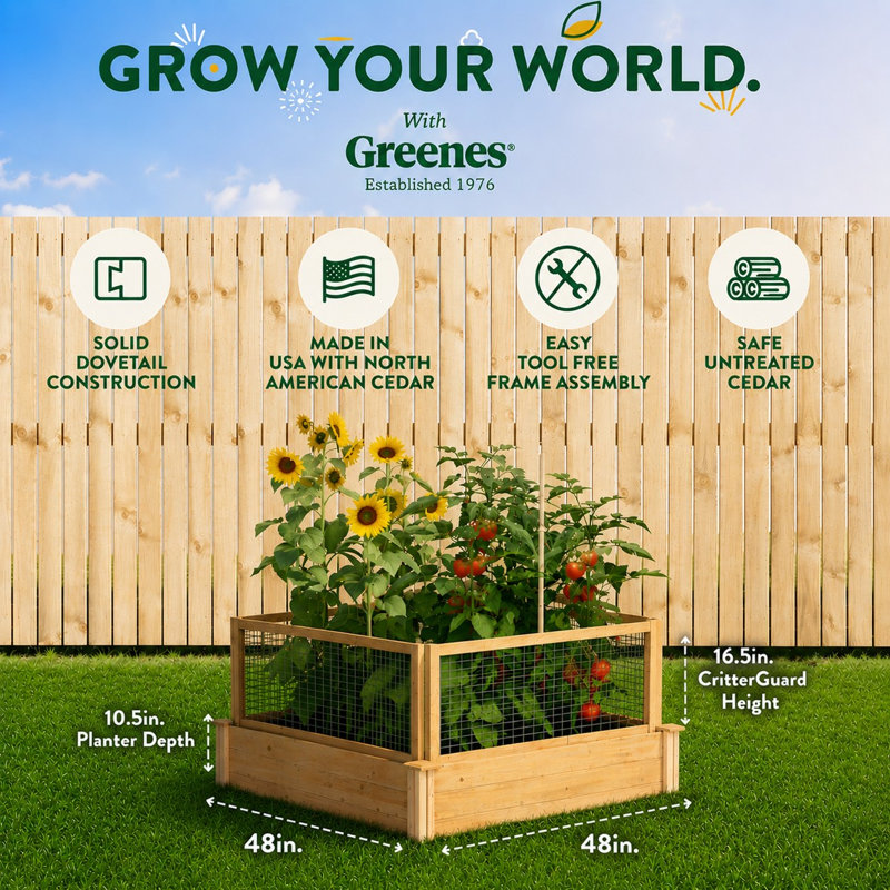 Jardin surélevé en cèdre 4 pi x 4 pi Jaxon