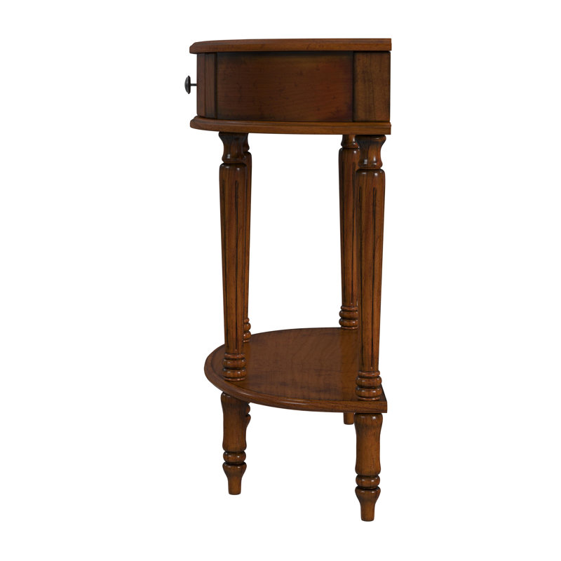 Mozart Demilune Console Table with Storage, Light Cherry