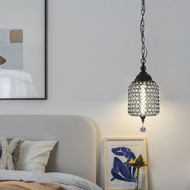 Luminaire suspendu à 1 lumière DEL à intensité variable en cristal