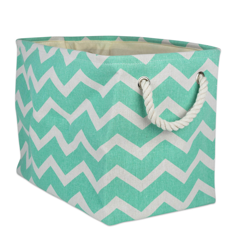 Isabelle & Max™ Elenore Fabric Decorative Bin, 12" H x 10" W x 16" D, Aqua
