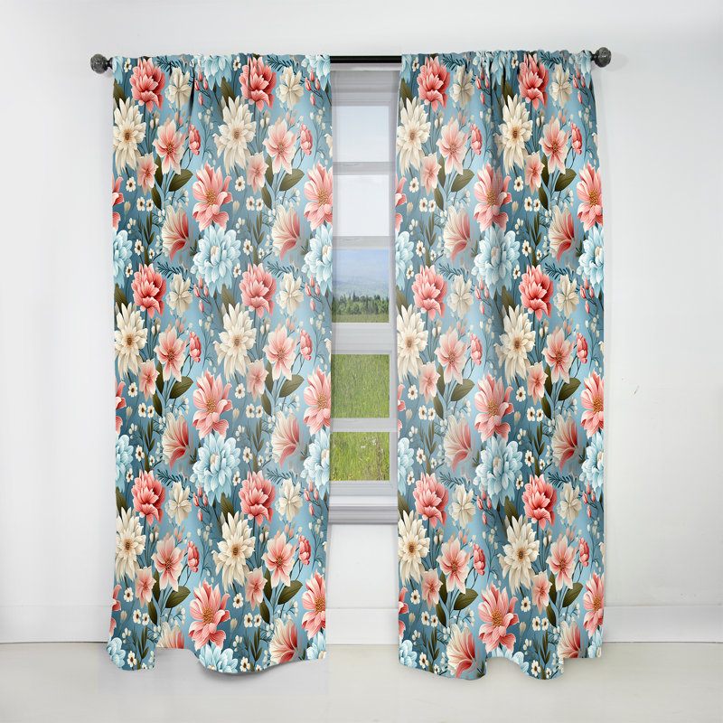 Bohemian Damask Harmony I - Rideau damassé - Rideau damas obscurcissant - 1 panneaux, L 52 po x L 108 po