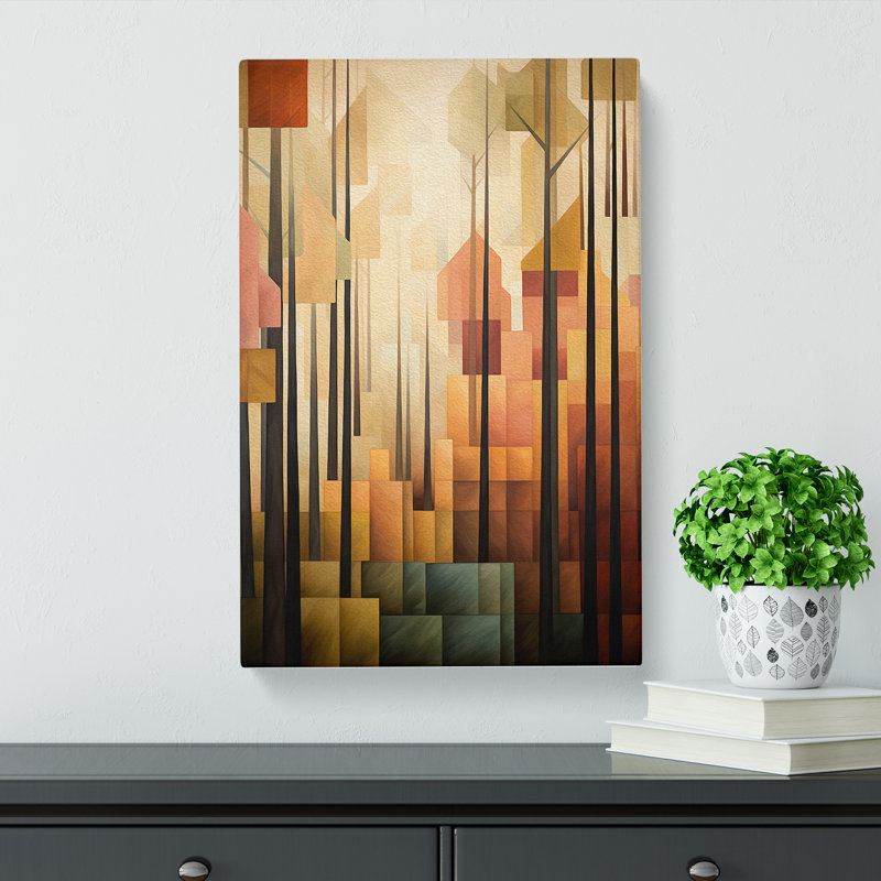 Forest Cubism No.4 - Wrapped Canvas, 50cm H x 35cm W x 3cm D