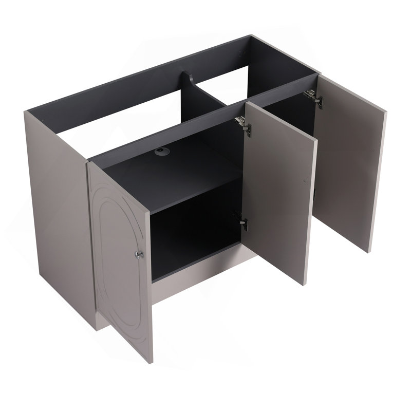 Ensemble de meuble-lavabo autoportant 48 po et 3 portes d'armoire à fermeture en douceur - sans le lavabo, Kaki