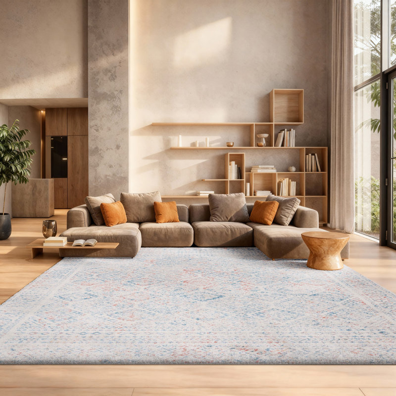 Tapis ivoire / terre cuite Dennison Southwestern, Rectangle 8 pi x 10 pi