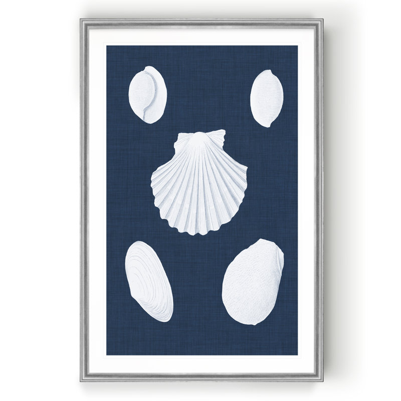 « coquillages blancs iii », reproduction sur toile, H 26,5 po x l 36,5 po x P 1,5 po, Argent