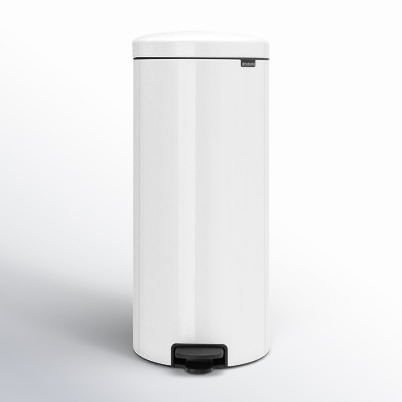 Brabantia NewIcon Step On Trash Can, 8 Gallon (30 Liter), White