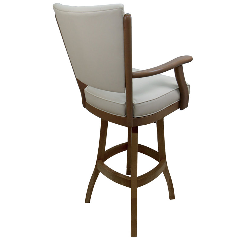 Très grand tabouret pivotant en bois Irminger, Basin Beige Vinyl/Light Oak Frame, Counter Stool (24" Seat Height)