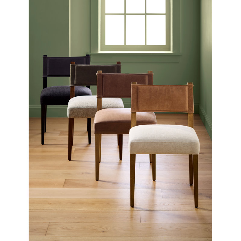 Lorretta Side Chair, Polyester/Leather Crypton Nomad Snow, Brown