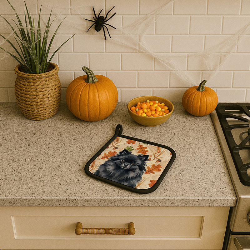 Paire de porte-casseroles noirs Pomeranian Heirloom