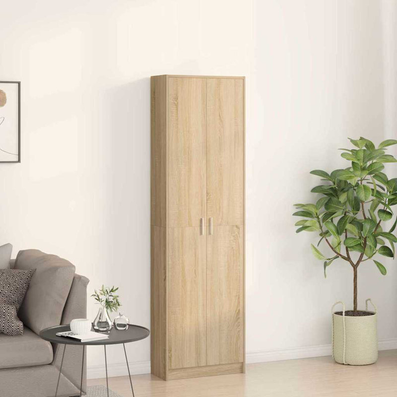 Wardrobe with Shelf with Storage with Door Engineered Wood Clothing, Sonoma Oak