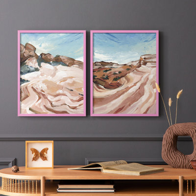 Impression sur cadre Impasto Plateau I-Premium - prêt à être accroché - aucun clou requis - aucun clou requis