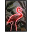Neon Flamingo - art mural encadré