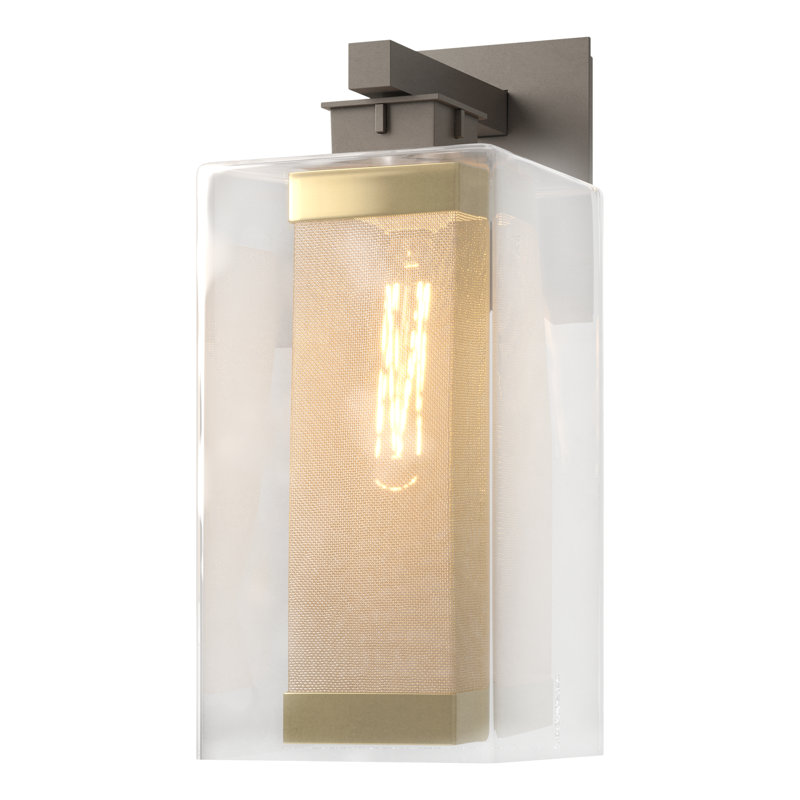 Polaris Outdoor Armed Sconce, Coastal Gold, 16.4" H x 6.4" W x 9.1" D, Coastal Dark Smoke