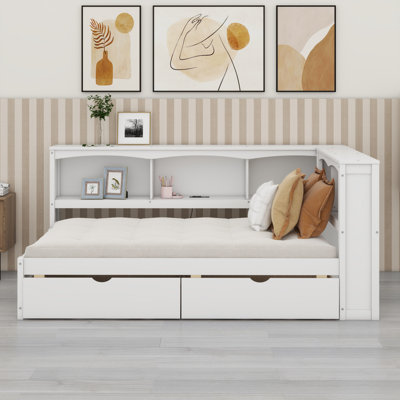 Daybed With Storage Drawers, Storage Cabinets And USB Ports
