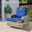 Ensemble de conversation en osier pour 5 personnes avec coussins et repose-pieds Dzion-1346991184