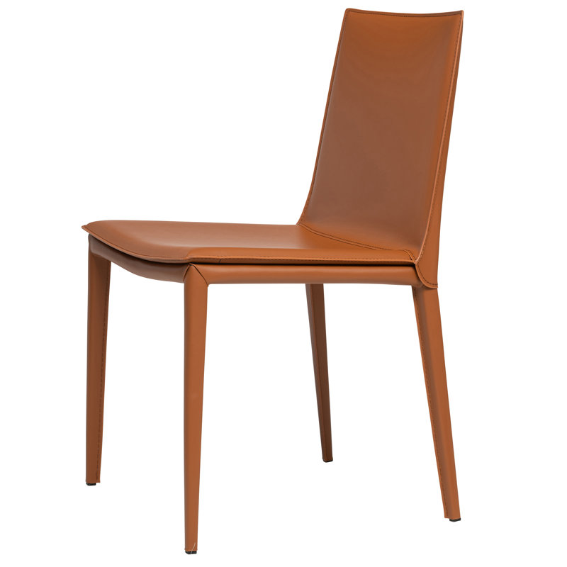 Chaise en cuir Kanaya, Cognac