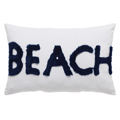 Beach 14" x 20" Coastal Letters Decorative Pillow 