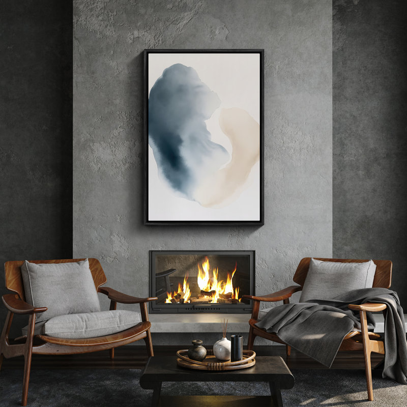 Art mural encadré abstrait rétro antique classique pour chambre à coucher, H 24 po x l 16 po, Noir
