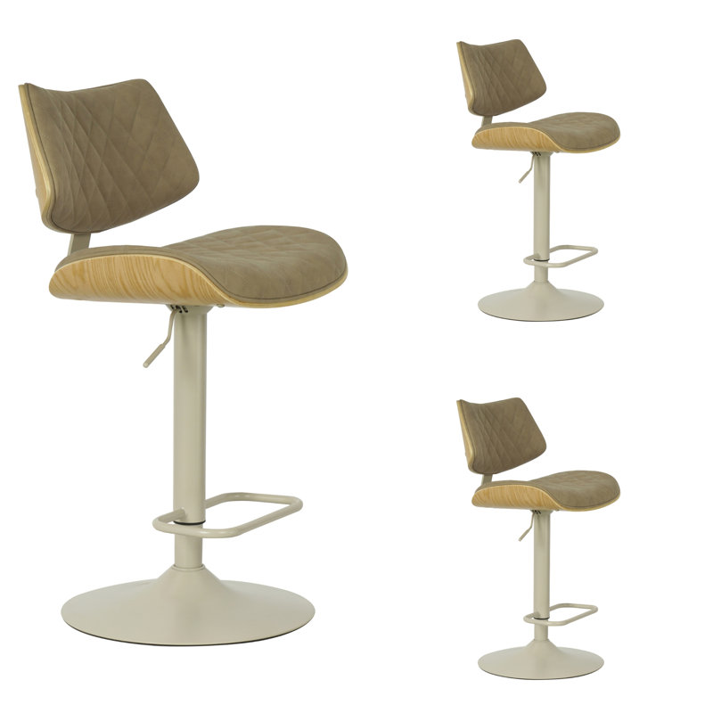 Ensemble de 3 tabourets de bar Wesson, Taupe
