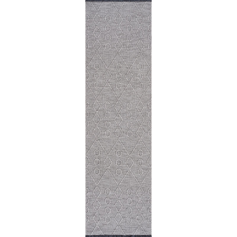 Tapis gris clair lavable à la machine Brenly, Tapis de couloir 2 pi 3 po x 7 pi 7 po