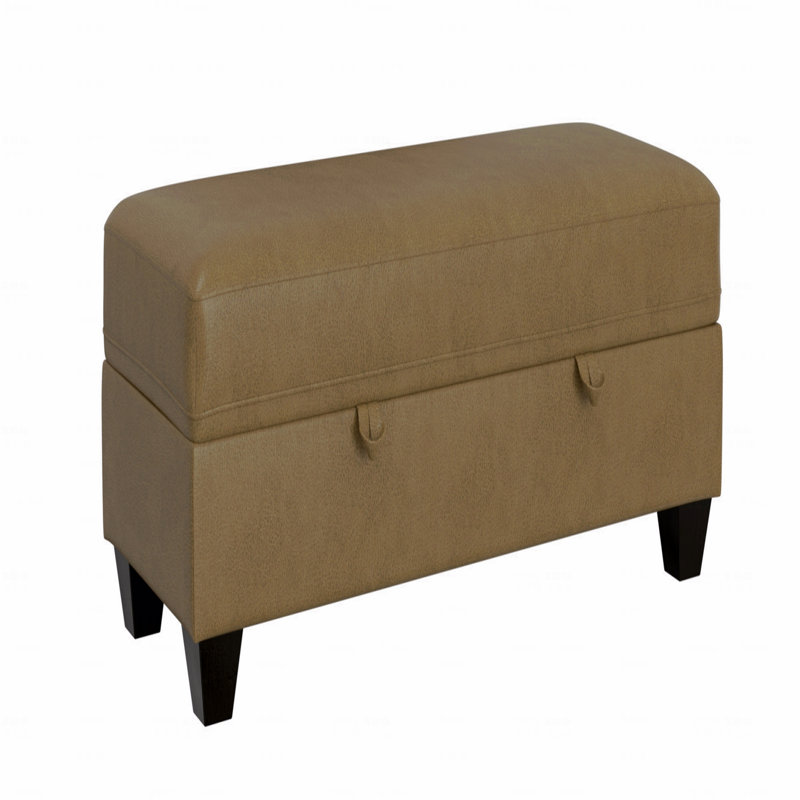  48.6” Brown Transitional Storage Ottoman Bench – Easy-Assemble Upholstered Seating, Brown