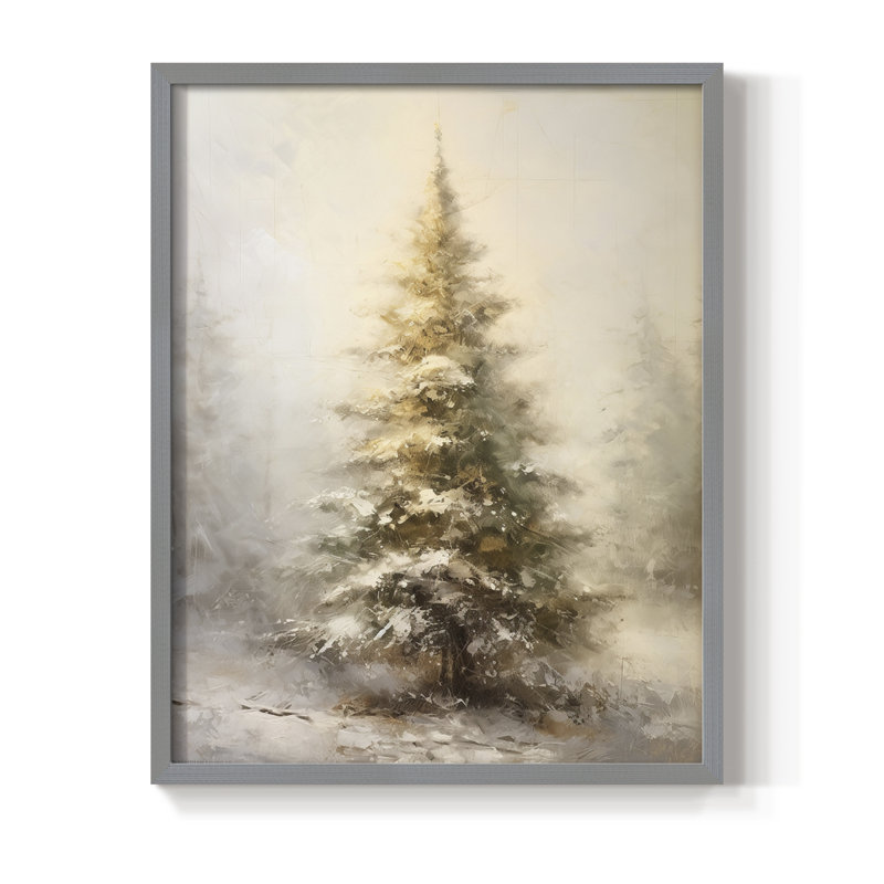 «Christmas Holiday Art Dxxxvii», reproduction d'art encadrée - bois massif, H 30 po x l 24 po, Gris