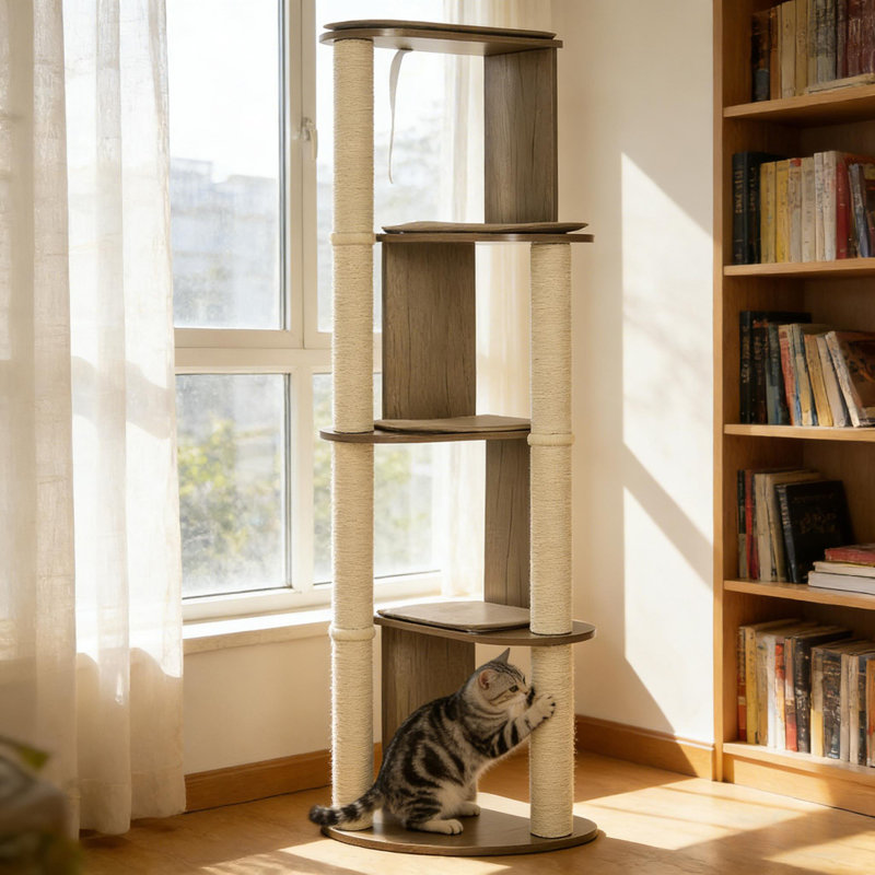 Grande tour à chat à plusieurs niveaux, arbre à chat d'angle