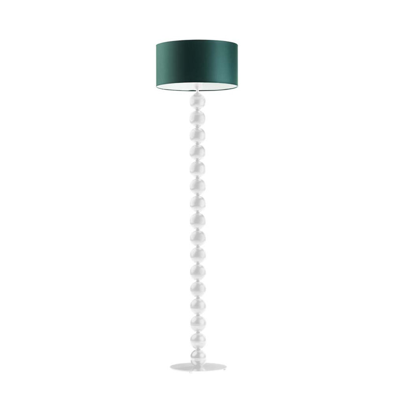 Moody 158cm Traditional Floor Lamp, Green, White