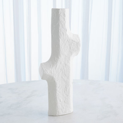 Tiered Trunk Vase-Matte White-Lg