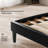 Jahzier Queen-size Bed Frame Black Upholstered Modern Platform Bed With Faux Leather Headboard