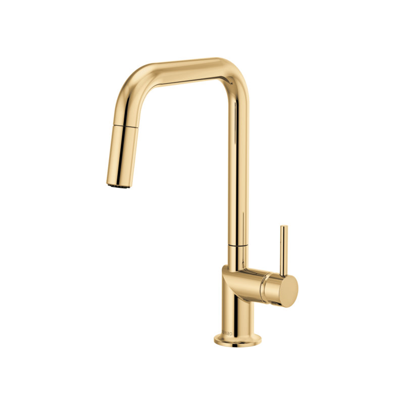 Odin® Pull-Down Faucet with Square Spout, Polished Gold, Lever