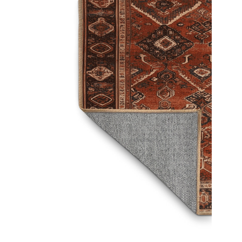 Tapis brun lavable à la machine, Carré 6 pi