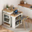 Îlot de cuisine à rangement extensible avec rangement double face et prise de courant-181792503