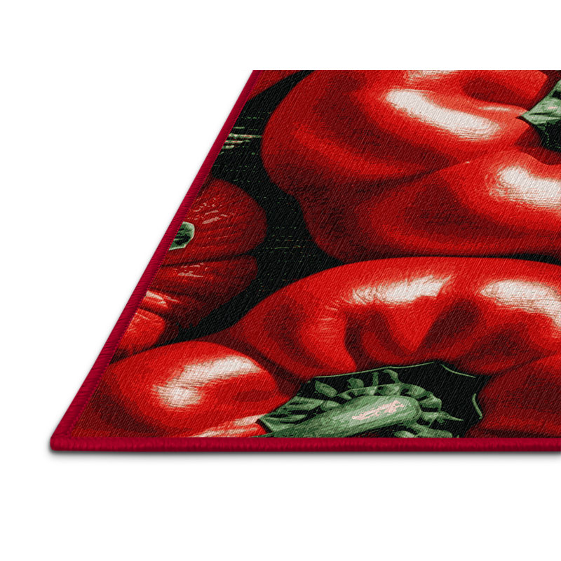 Tapis lavable poivrons rouges avec légumes, Tapis de couloir 2 pi x 4 pi