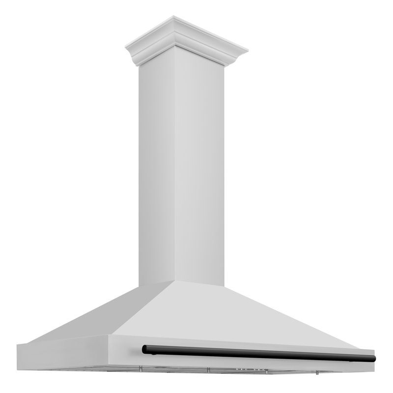 ZLINE 48 in. Autograph Edition Convertible Stainless Steel Range Hood with Stainless Steel Shell, Stainless Steel/Matte Black
