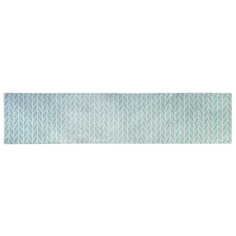 Avicia Herringbone Table Runner, 73.5" x 17.5", Blue/Green, Polyester