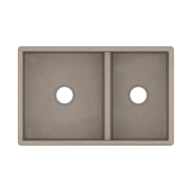 Farmhouse 33" L x 21" W Double Basin Farmhouse/Apron Kitchen Sink, Earth
