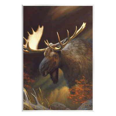 Woodland Moose Portrait Wall Plaque Art by Leo Stans